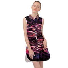 Abstract Art Swirls Sleeveless Shirt Dress by SpinnyChairDesigns