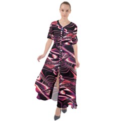 Abstract Art Swirls Waist Tie Boho Maxi Dress by SpinnyChairDesigns