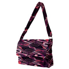 Abstract Art Swirls Full Print Messenger Bag (m) by SpinnyChairDesigns