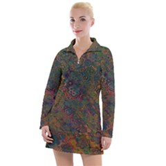 Boho Floral Pattern Women s Long Sleeve Casual Dress by SpinnyChairDesigns