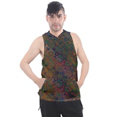 Boho Floral Pattern Men s Sleeveless Hoodie by SpinnyChairDesigns