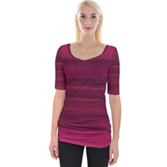 Dark Rose Pink Ombre  Wide Neckline Tee