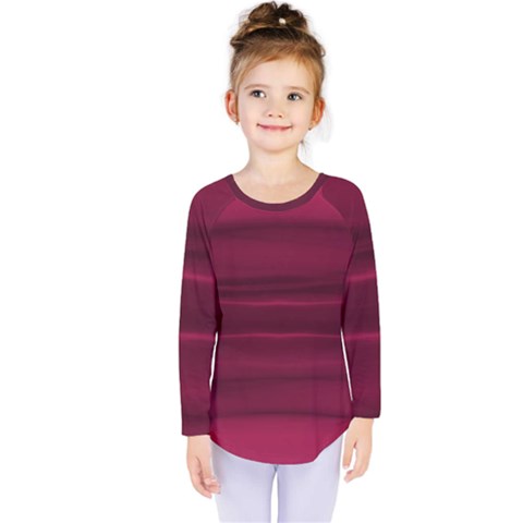 Dark Rose Pink Ombre  Kids  Long Sleeve Tee by SpinnyChairDesigns