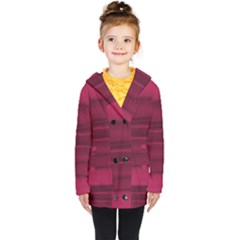 Dark Rose Pink Ombre  Kids  Double Breasted Button Coat