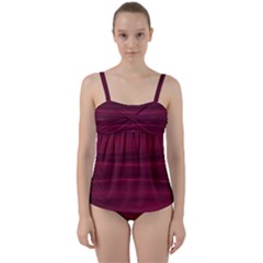 Dark Rose Pink Ombre  Twist Front Tankini Set by SpinnyChairDesigns