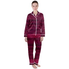 Dark Rose Pink Ombre  Satin Long Sleeve Pyjamas Set by SpinnyChairDesigns