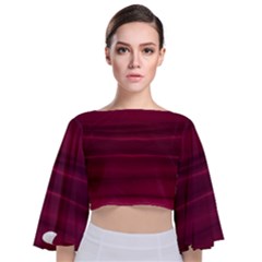 Dark Rose Pink Ombre  Tie Back Butterfly Sleeve Chiffon Top