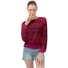 Dark Rose Pink Ombre  Banded Bottom Chiffon Top