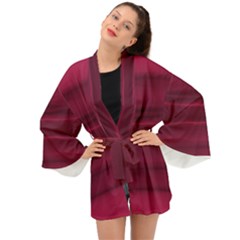Dark Rose Pink Ombre  Long Sleeve Kimono
