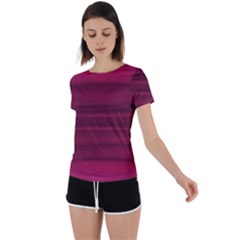 Dark Rose Pink Ombre  Back Circle Cutout Sports Tee