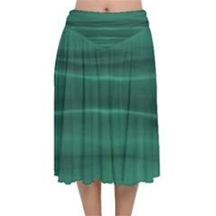 Biscay Green Ombre Velvet Flared Midi Skirt by SpinnyChairDesigns