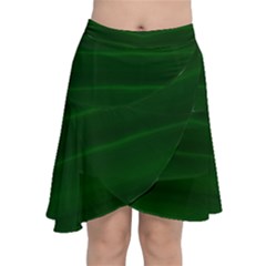 Emerald Green Ombre Chiffon Wrap Front Skirt by SpinnyChairDesigns
