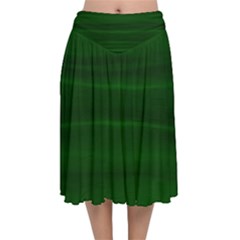 Emerald Green Ombre Velvet Flared Midi Skirt by SpinnyChairDesigns