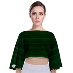 Emerald Green Ombre Tie Back Butterfly Sleeve Chiffon Top by SpinnyChairDesigns