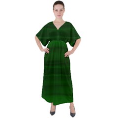 Emerald Green Ombre V-neck Boho Style Maxi Dress by SpinnyChairDesigns