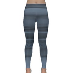 Faded Denim Blue Grey Ombre Classic Yoga Leggings by SpinnyChairDesigns