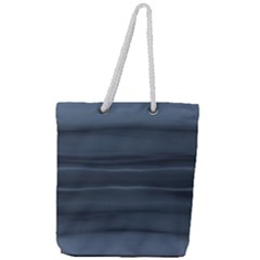 Faded Denim Blue Grey Ombre Full Print Rope Handle Tote (large) by SpinnyChairDesigns