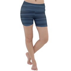 Faded Denim Blue Grey Ombre Lightweight Velour Yoga Shorts by SpinnyChairDesigns