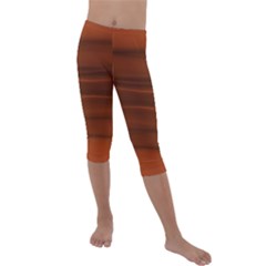 Cinnamon And Rust Ombre Kids  Lightweight Velour Capri Leggings  by SpinnyChairDesigns