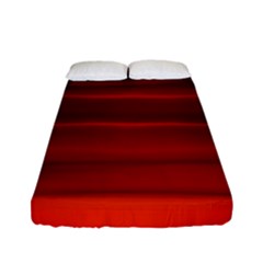 Scarlet Red Ombre Fitted Sheet (full/ Double Size) by SpinnyChairDesigns