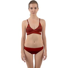 Scarlet Red Ombre Wrap Around Bikini Set by SpinnyChairDesigns