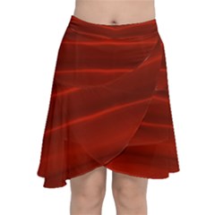 Scarlet Red Ombre Chiffon Wrap Front Skirt by SpinnyChairDesigns