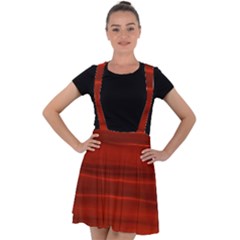 Scarlet Red Ombre Velvet Suspender Skater Skirt