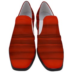 Scarlet Red Ombre Women Slip On Heel Loafers by SpinnyChairDesigns