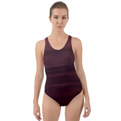 Burgundy Wine Ombre Cut-out Back One Piece Swimsuit by SpinnyChairDesigns