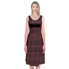 Burgundy Wine Ombre Midi Sleeveless Dress by SpinnyChairDesigns