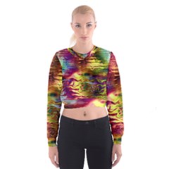 Electric Tie Dye Colors Cropped Sweatshirt by SpinnyChairDesigns