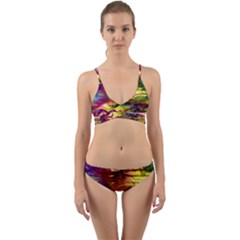 Electric Tie Dye Colors Wrap Around Bikini Set by SpinnyChairDesigns