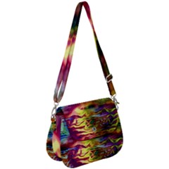 Electric Tie Dye Colors Saddle Handbag by SpinnyChairDesigns