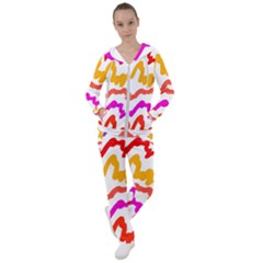 Multicolored Scribble Abstract Pattern Women s Tracksuit by dflcprintsclothing