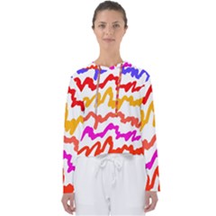 Multicolored Scribble Abstract Pattern Women s Slouchy Sweat by dflcprintsclothing