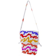 Multicolored Scribble Abstract Pattern Folding Shoulder Bag by dflcprintsclothing