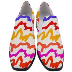 Multicolored Scribble Abstract Pattern Women Slip On Heel Loafers by dflcprintsclothing