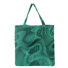 Biscay Green Swirls Grocery Tote Bag by SpinnyChairDesigns