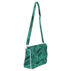 Biscay Green Swirls Shoulder Bag With Back Zipper by SpinnyChairDesigns