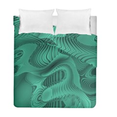 Biscay Green Swirls Duvet Cover Double Side (full/ Double Size) by SpinnyChairDesigns