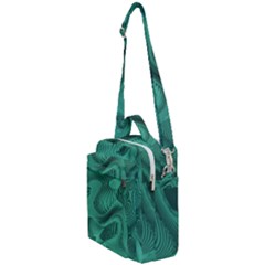 Biscay Green Swirls Crossbody Day Bag by SpinnyChairDesigns