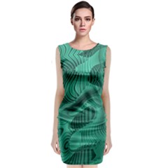 Biscay Green Swirls Sleeveless Velvet Midi Dress by SpinnyChairDesigns