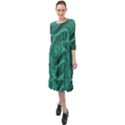 Biscay Green Swirls Ruffle End Midi Chiffon Dress View1