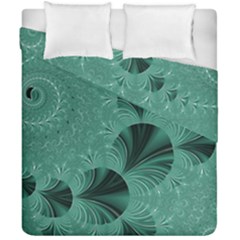 Biscay Green Black Spirals Duvet Cover Double Side (california King Size)
