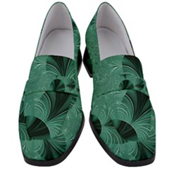 Biscay Green Black Spirals Women s Chunky Heel Loafers