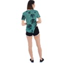 Biscay Green Black Spirals Asymmetrical Short Sleeve Sports Tee View4