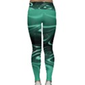 Biscay Green Black Swirls Lightweight Velour Classic Yoga Leggings View2