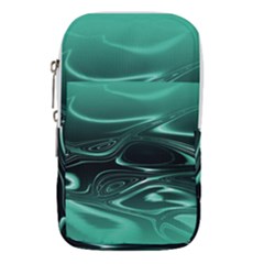 Biscay Green Black Swirls Waist Pouch (large)