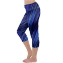 Indigo and Black Stripes Capri Yoga Leggings View2