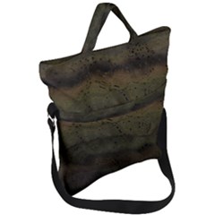Army Green Grunge Texture Fold Over Handle Tote Bag by SpinnyChairDesigns